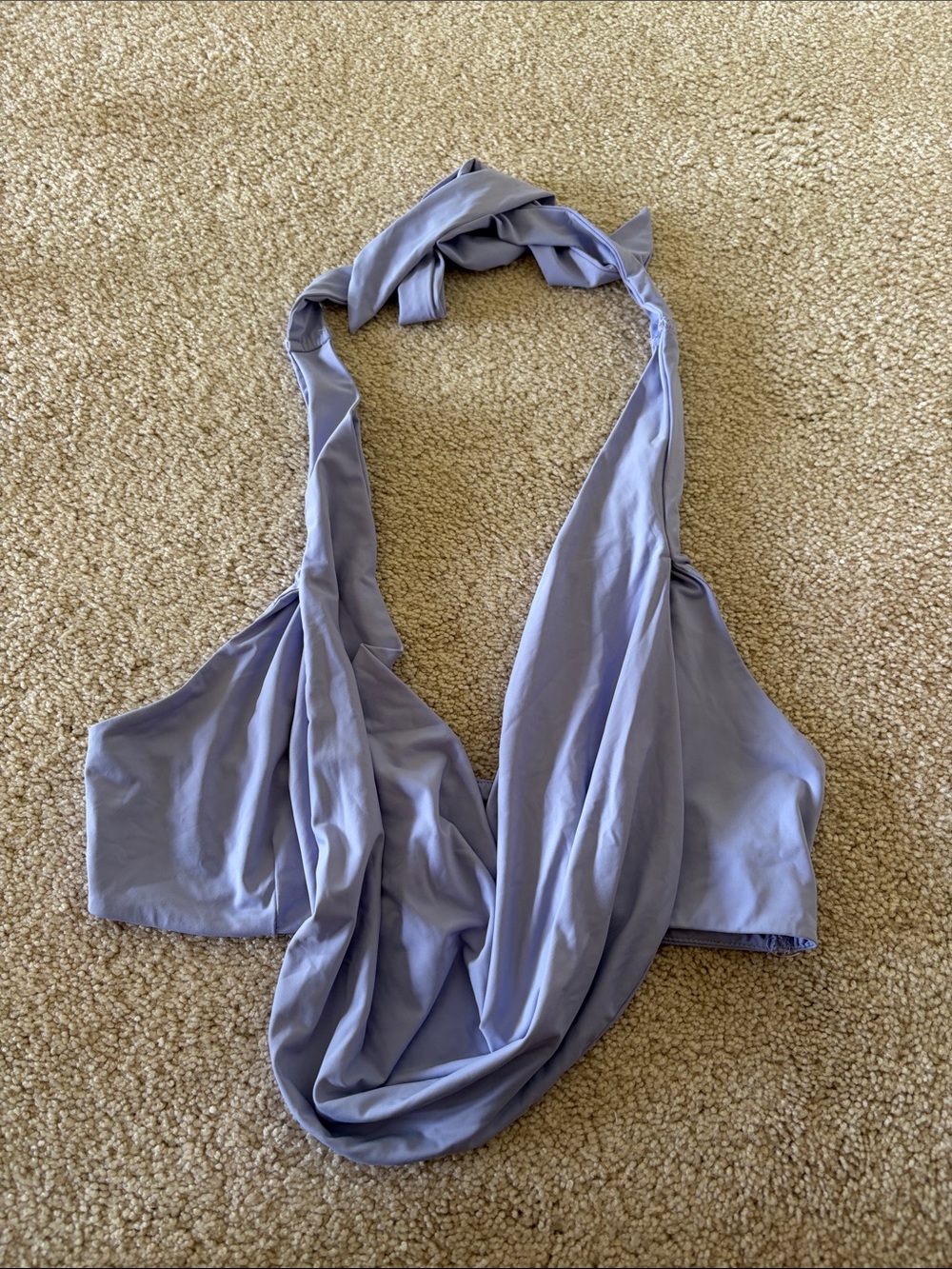 SHEIN Lilac Draped Halter Crop Top